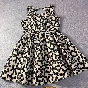 Danny & Nicole sleeveless rear zip dress geometric print 2 front pockets sz 10